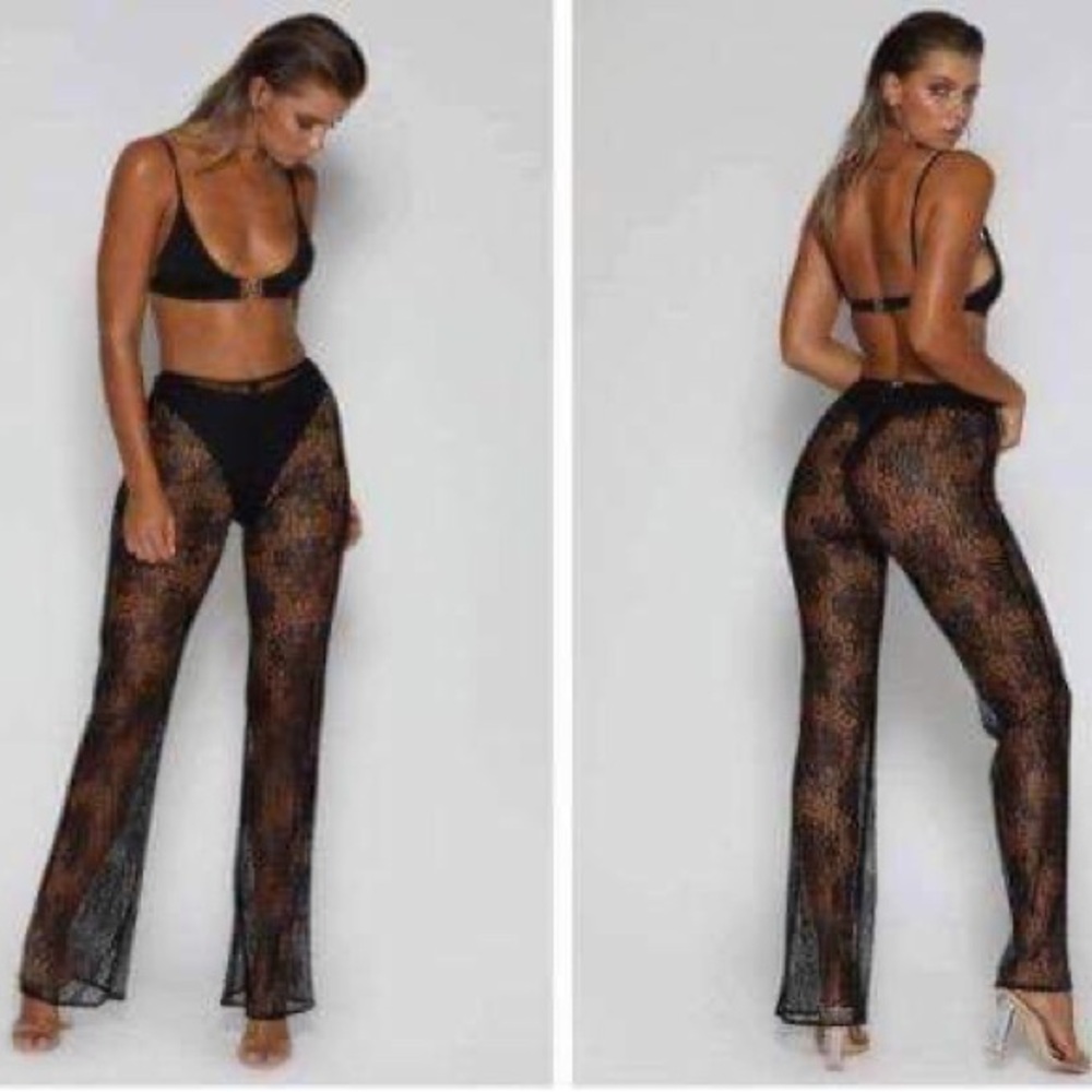 Meshki Black Lace Lolita Pants - size L
